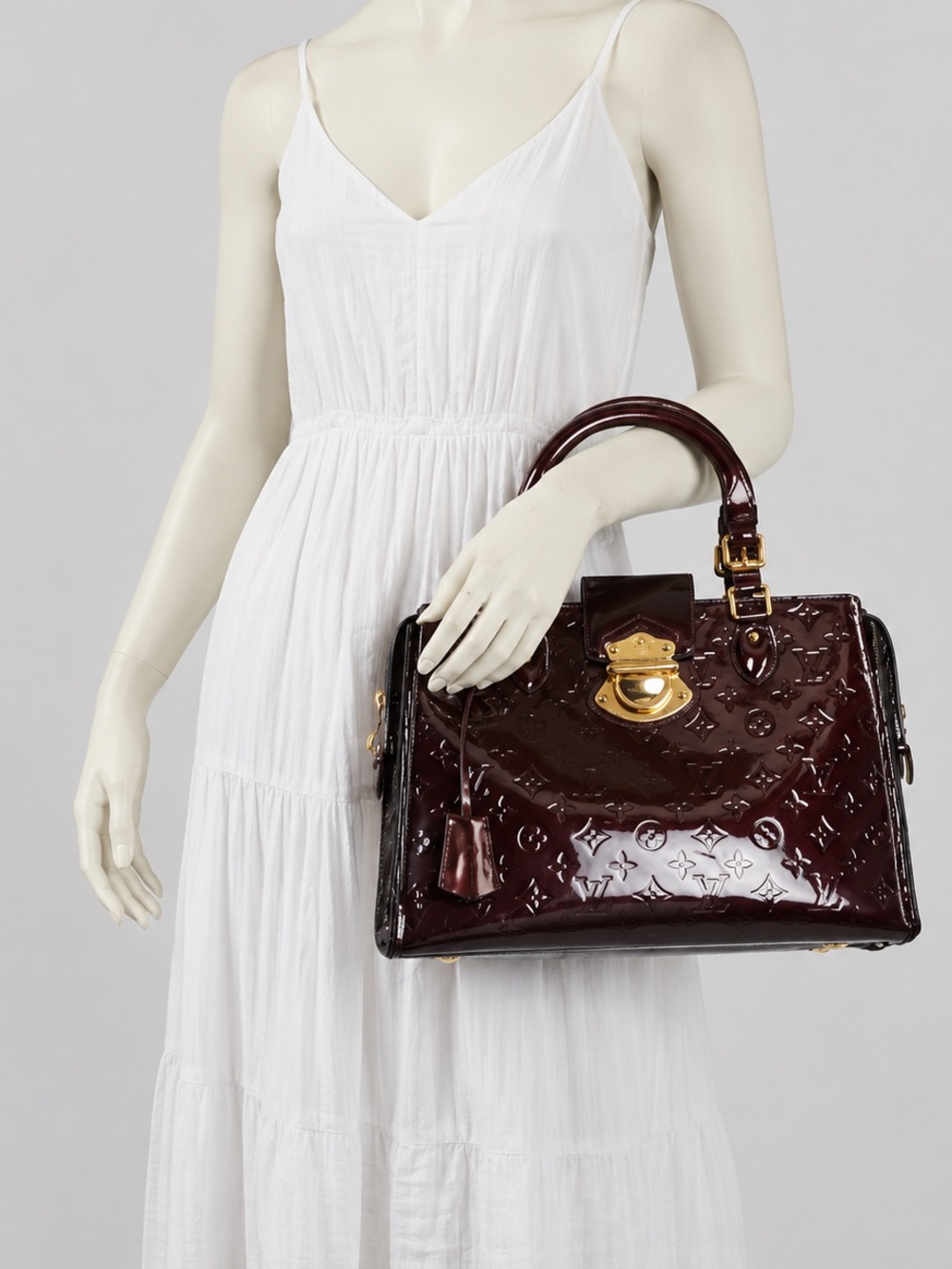 Authentic Louis Vuitton Amaranthe Patent Leather Vernis Melrose Avenue Bag!